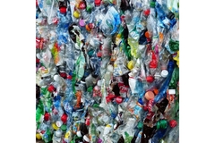 Compressed plastic bottles.